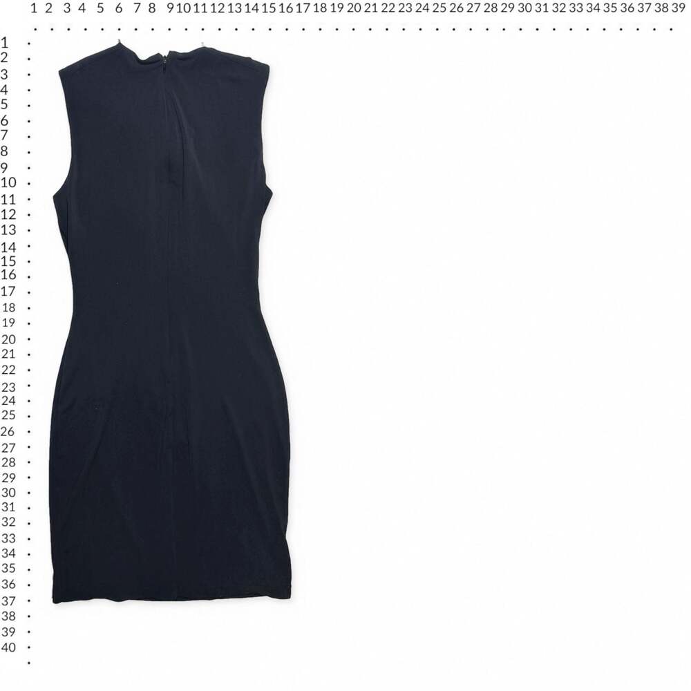 Calvin Klein Sleeveless Black Sheath Dress with Gold Tone Hardware - Picture 3 of 4